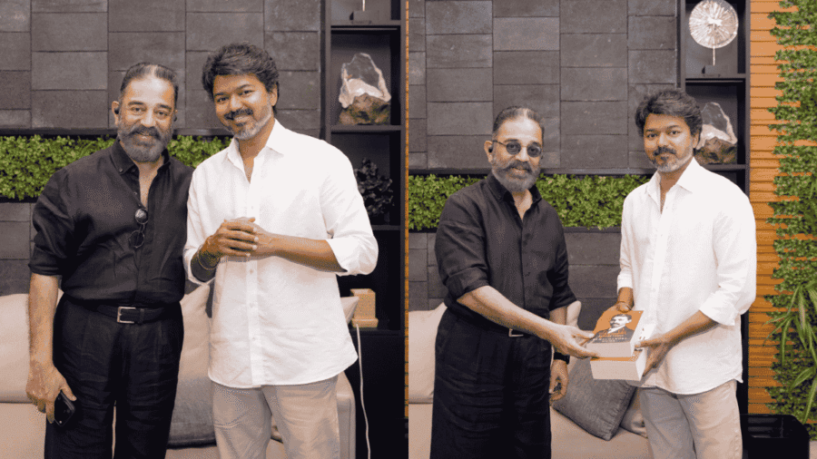 Ulaganayagan Kamal Haasan with Chief Minister Vijay