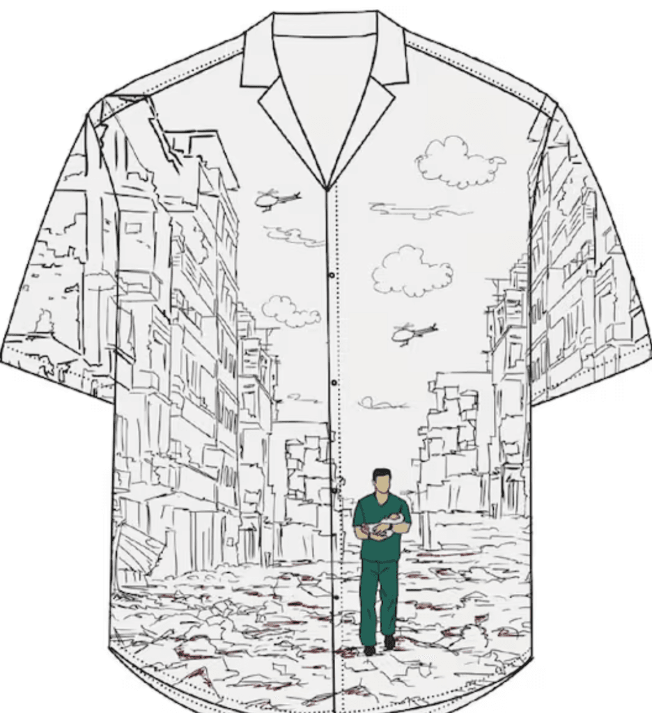 Custom Gaza shirt designed by Poornima Indrajith's Pranaah.
