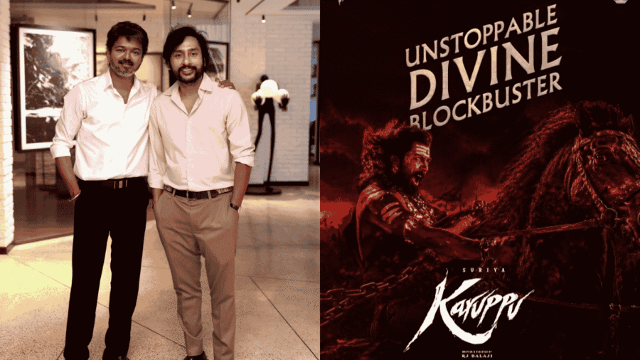 RJ Balaji Visits Thalapathy Vijay, Karuppu Poster