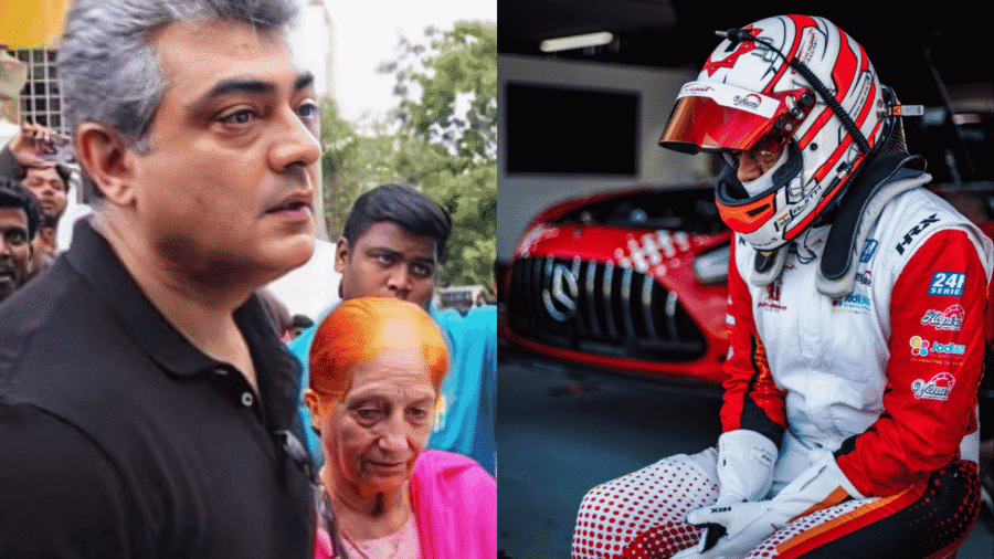 ajith with mother, ajith kumar racing