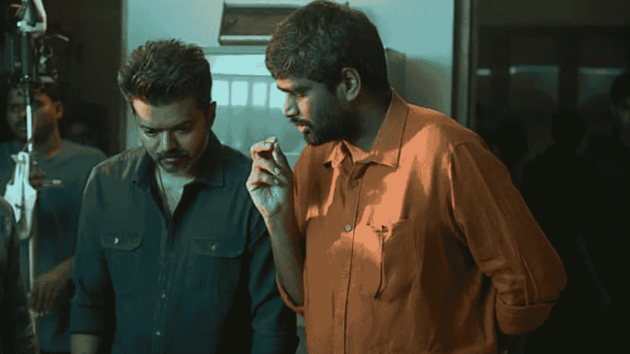h vinoth and vijay at jana nayagan set