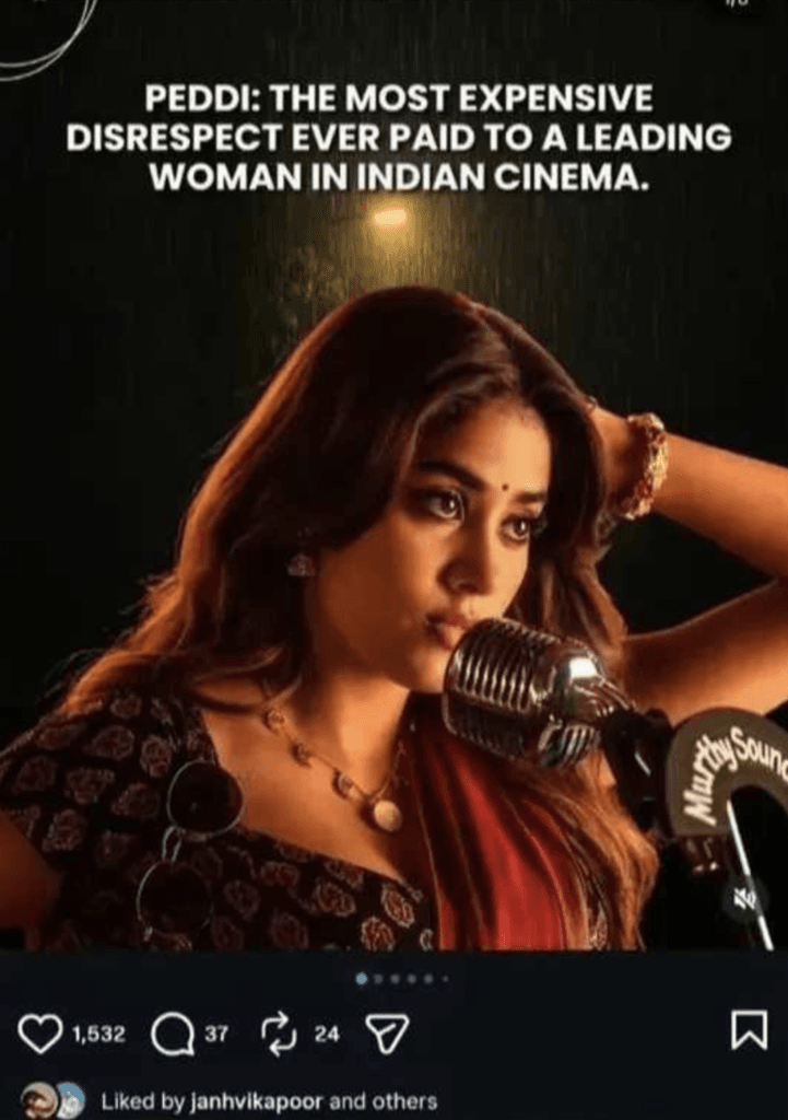 Janhvi Kapoor Likes Post Calling Peddi 'The Most Expensive Disrespect to an Actress'