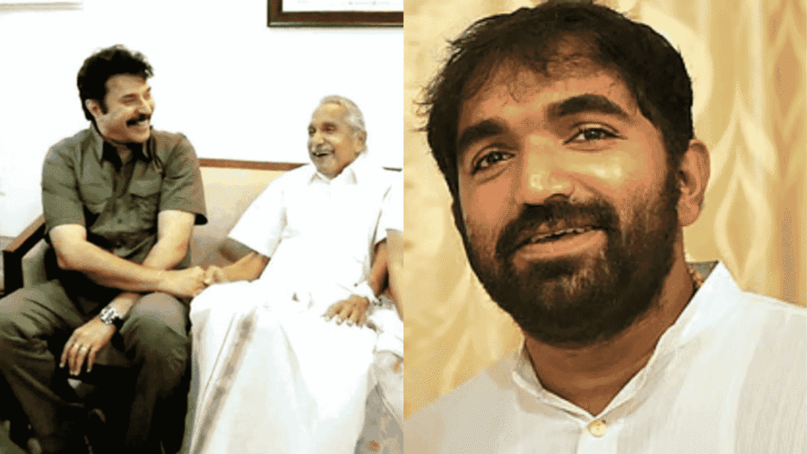oommen chandy with mammootty, and chandy oommen