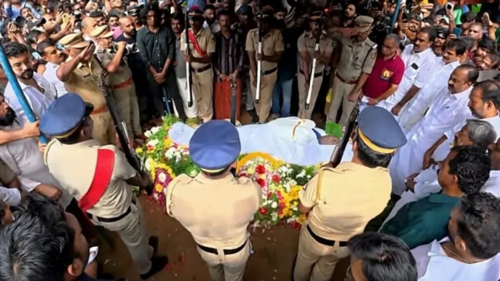 police salute for salim kumar at funeral