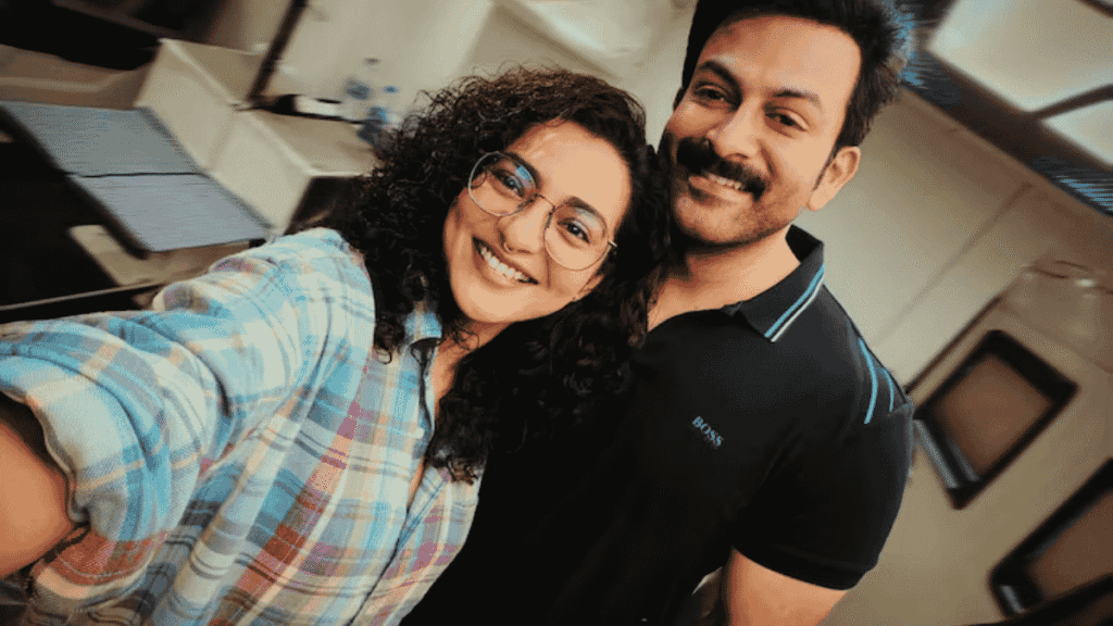 prithviraj and parvathy from the sets of i Nobody